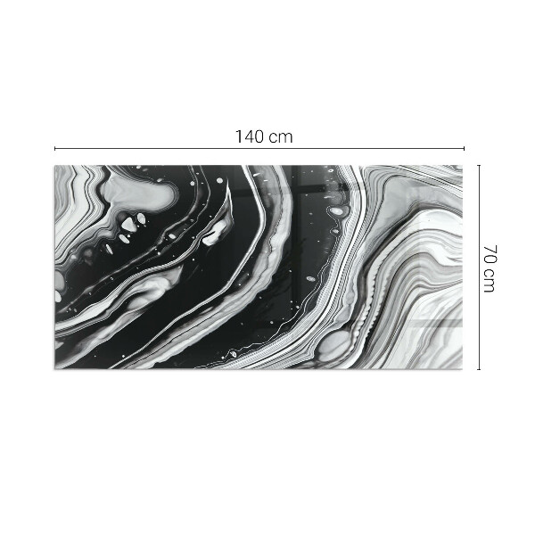 Rettangolare vetro sotto stufa Onde e linee astratte