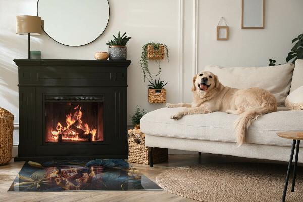 Rettangolare vetro sotto stufa Foglie eleganti nella consistenza