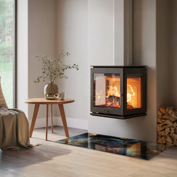 Rettangolare vetro sotto stufa Foglie eleganti nella consistenza