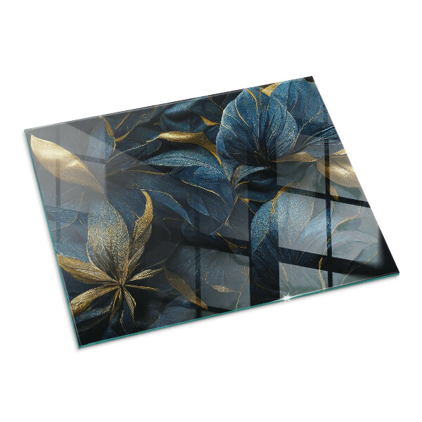 Rettangolare vetro sotto stufa Foglie eleganti nella consistenza