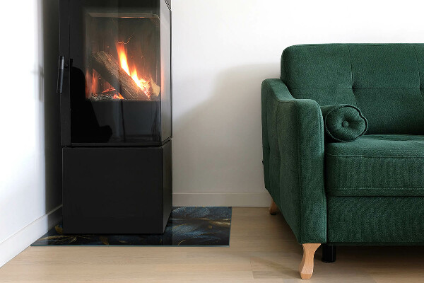 Rettangolare vetro sotto stufa Foglie eleganti nella consistenza