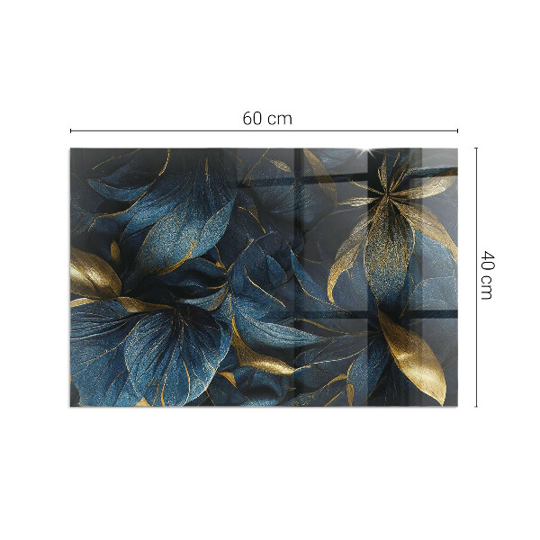 Rettangolare vetro sotto stufa Foglie eleganti nella consistenza