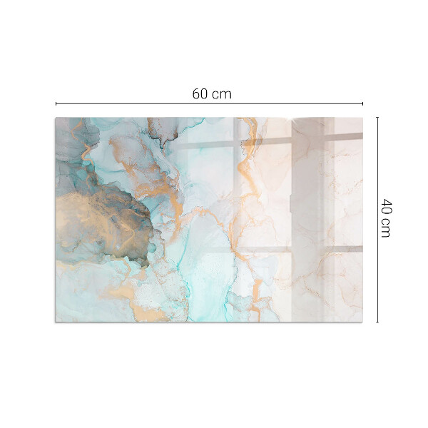 Rettangolare vetro sotto stufa Modello fluido astratto