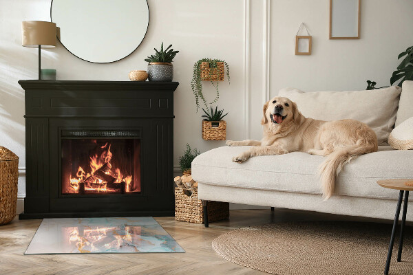 Rettangolare vetro sotto stufa Modello fluido astratto