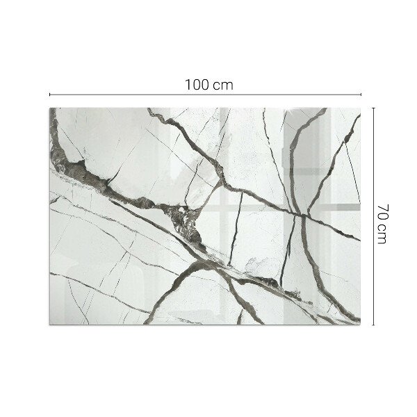 Rettangolare vetro sotto stufa Motivo venato del marmo