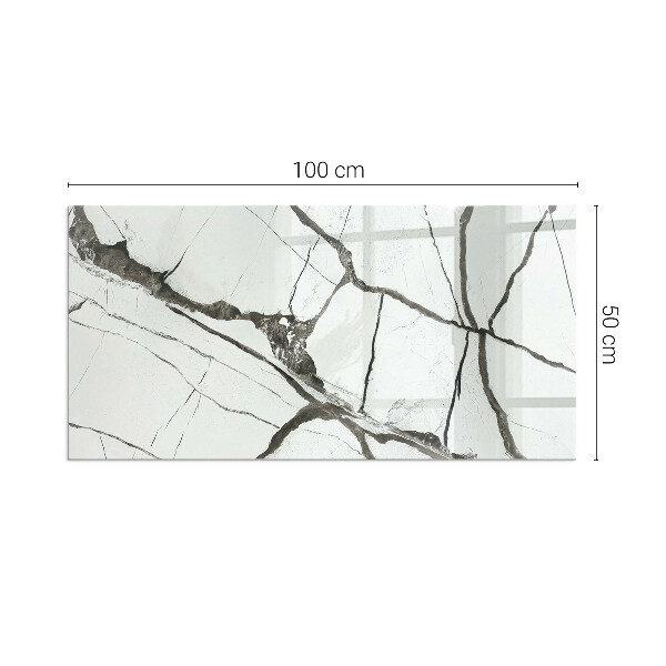 Rettangolare vetro sotto stufa Motivo venato del marmo