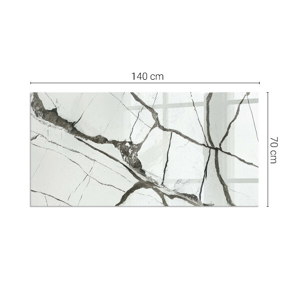 Rettangolare vetro sotto stufa Motivo venato del marmo