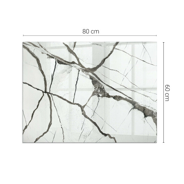 Rettangolare vetro sotto stufa Motivo venato del marmo