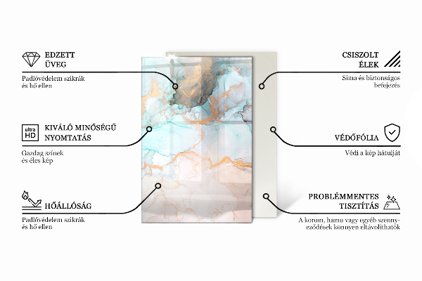Rettangolare vetro sotto stufa Modello in pietra naturale
