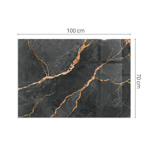 Rettangolare vetro sotto stufa Marmo elegante con venature