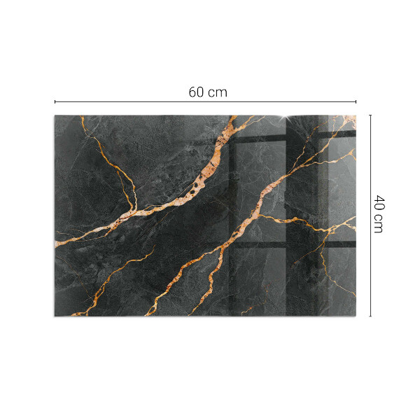 Rettangolare vetro sotto stufa Marmo elegante con venature