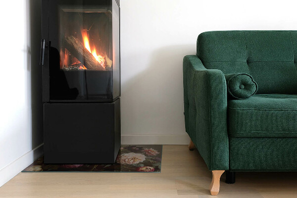 Rettangolare vetro sotto stufa Bouquet di fiori in dettaglio