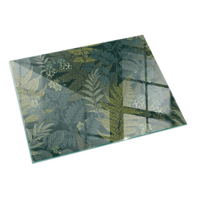 Rettangolare vetro sotto stufa Motivi vegetali con farfalle