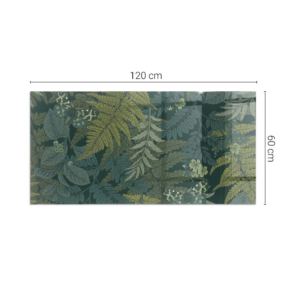 Rettangolare vetro sotto stufa Motivi vegetali con farfalle