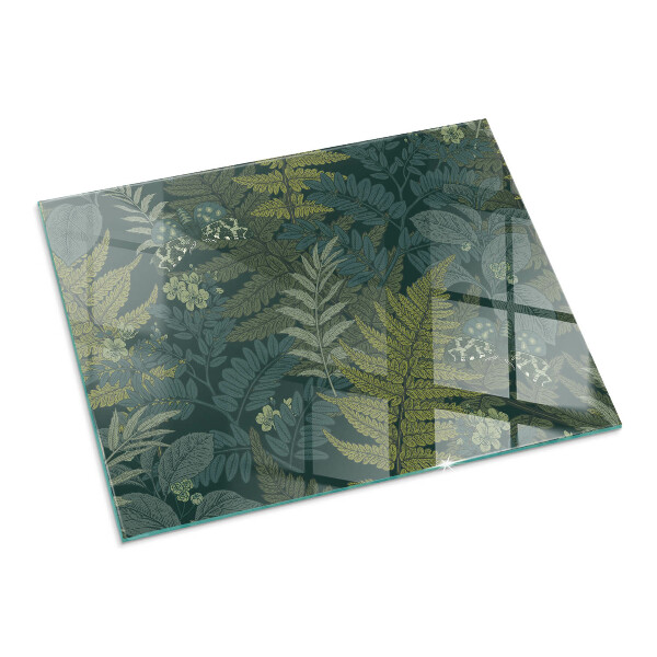 Rettangolare vetro sotto stufa Motivi vegetali con farfalle