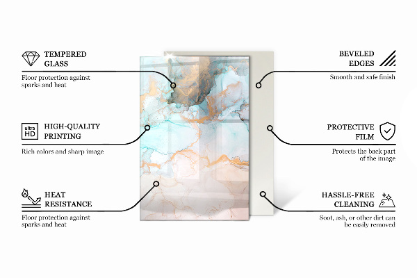Rettangolare vetro sotto stufa Motivi vegetali con farfalle