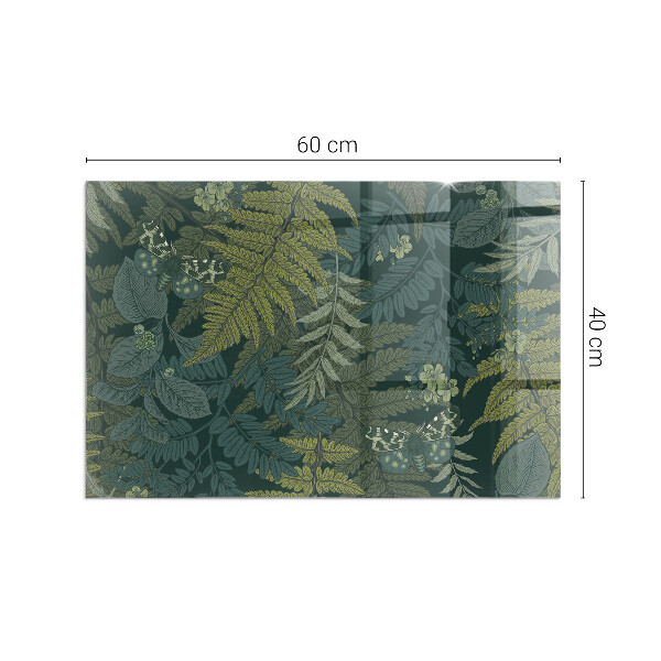 Rettangolare vetro sotto stufa Motivi vegetali con farfalle