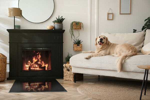 Rettangolare vetro sotto stufa Colore Nero