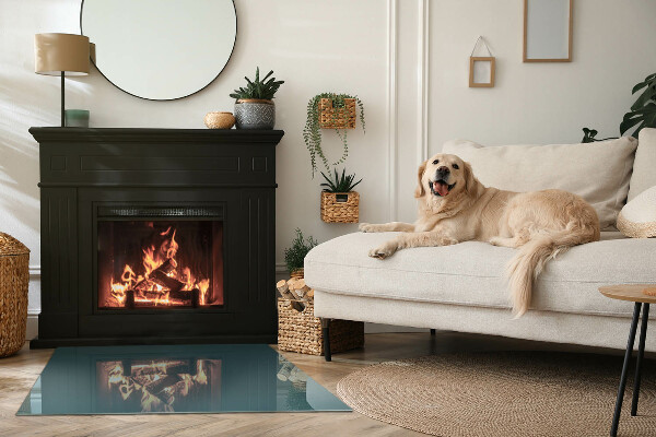 Rettangolare vetro sotto stufa Colore del mare