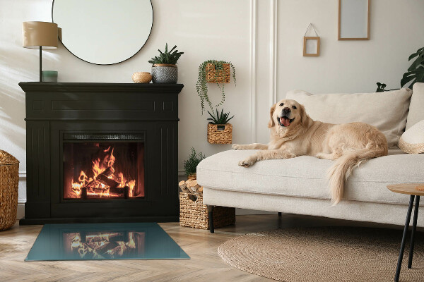 Rettangolare vetro sotto stufa Colore del mare