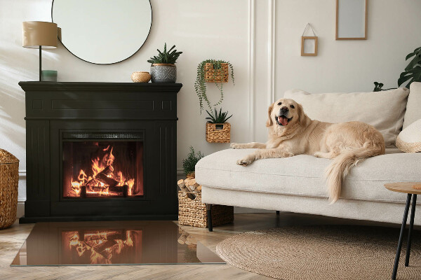 Rettangolare vetro sotto stufa Colore Marrone