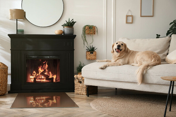 Rettangolare vetro sotto stufa Colore Marrone