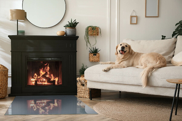 Rettangolare vetro sotto stufa Colore blu scuro