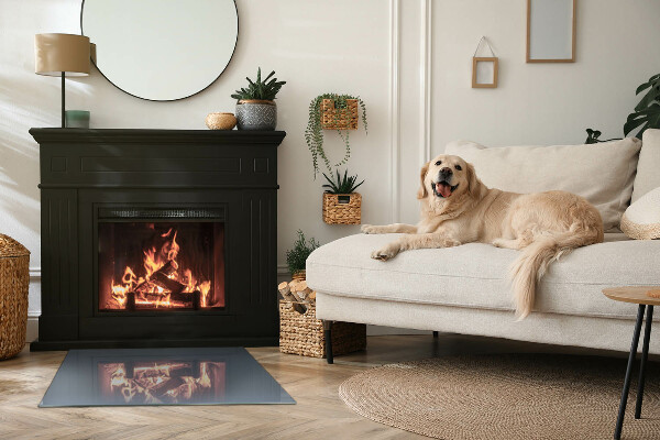 Rettangolare vetro sotto stufa Colore blu scuro