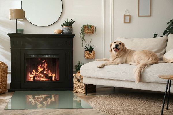 Rettangolare vetro sotto stufa Colore oliva