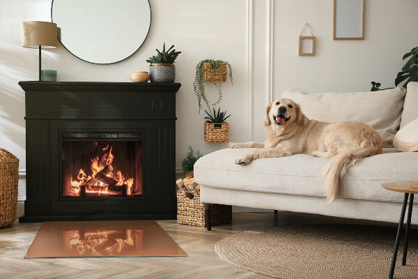 Rettangolare vetro sotto stufa Colore Marrone