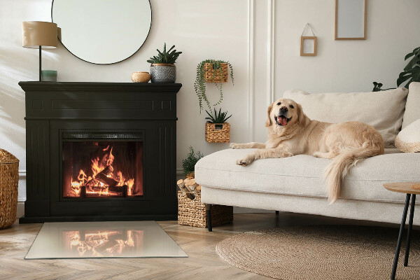 Rettangolare vetro sotto stufa Colore Beige