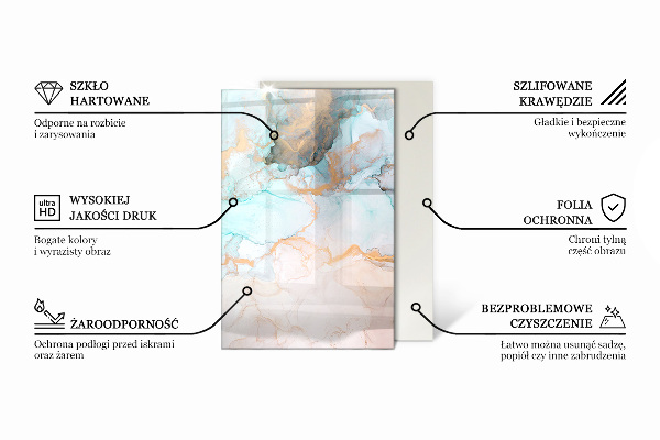 Rettangolare vetro sotto stufa Colore Beige