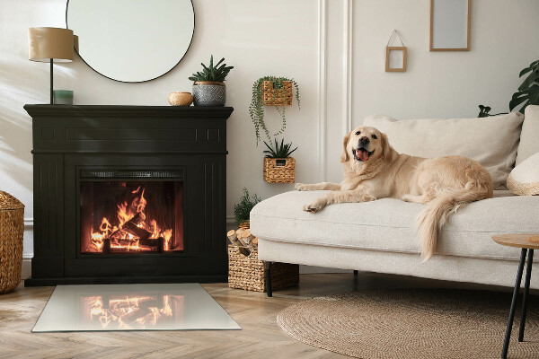 Rettangolare vetro sotto stufa Colore Beige