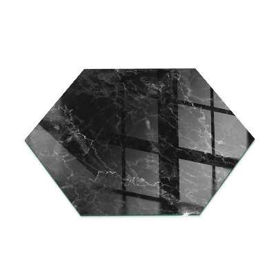 Esagonale vetro sotto stufa Elegante motivo in marmo