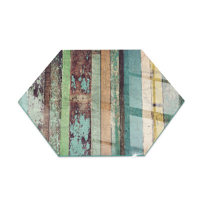 Esagonale vetro sotto stufa Tavole in diverse tonalità