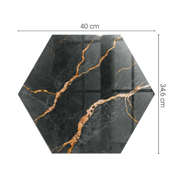 Esagonale vetro sotto stufa Marmo elegante con venature