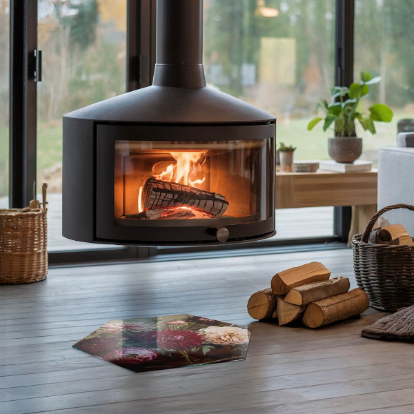 Esagonale vetro sotto stufa Bouquet di fiori in dettaglio