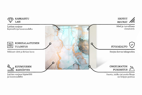 Esagonale vetro sotto stufa Colore crema chiaro