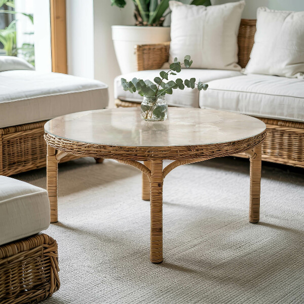 Top tavolo rotondo Composizione grafica in marmo