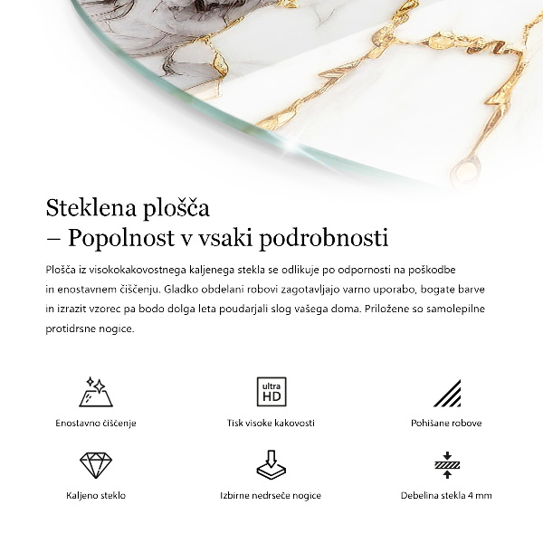 Top tavolo rotondo Composizione grafica in marmo