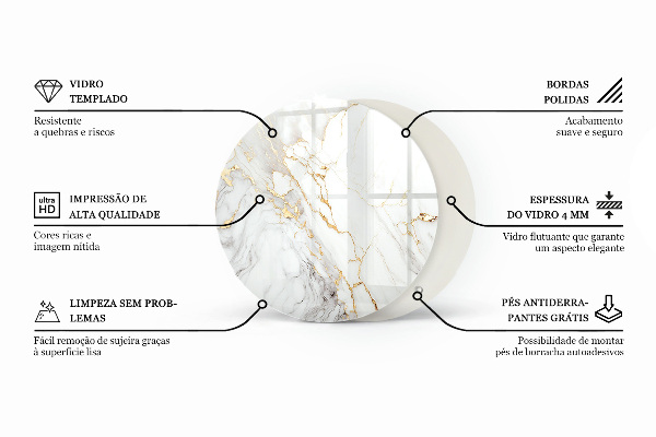 Top tavolo rotondo Marmo con venature delicate