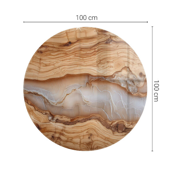Top tavolo rotondo Legno in armonia con la resina