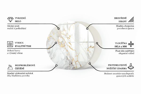 Top tavolo rotondo Venature del marmo nel design