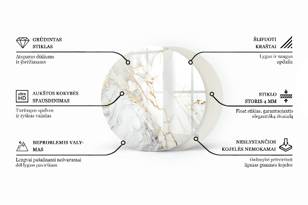 Top tavolo rotondo Venature del marmo nel design