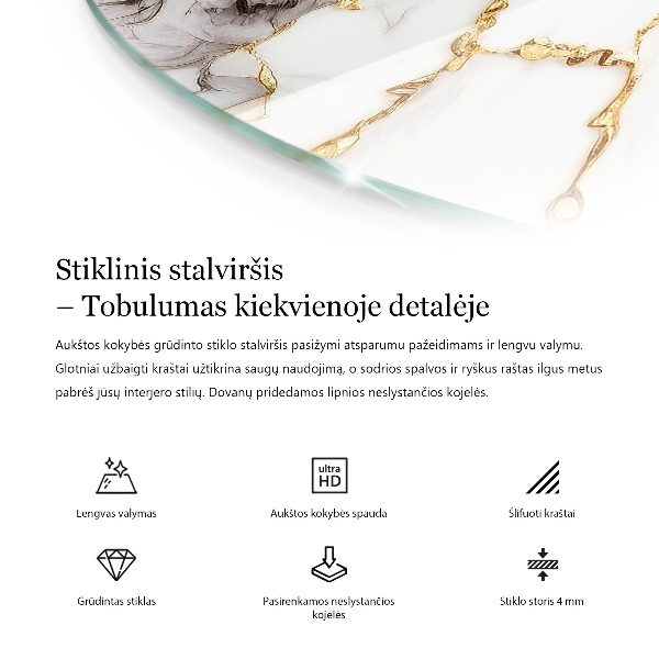 Top tavolo rotondo Venature del marmo nel design