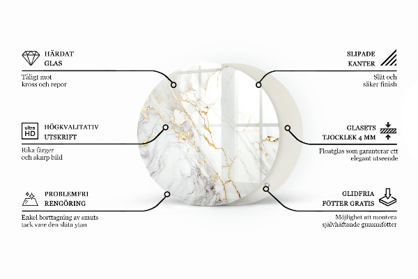 Top tavolo rotondo Venature del marmo nel design