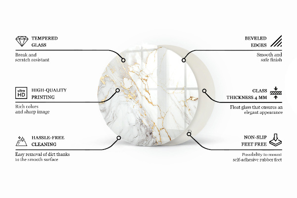 Top tavolo rotondo Venature del marmo nel design