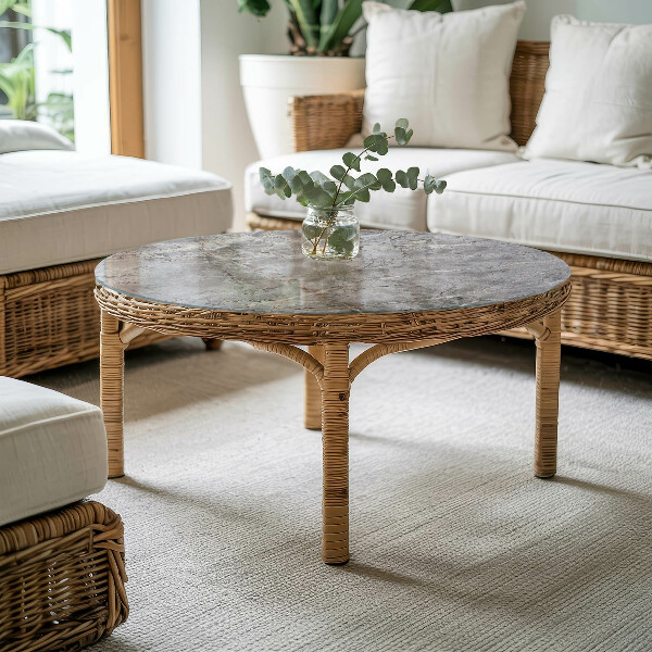 Top tavolo rotondo Elegante motivo in marmo