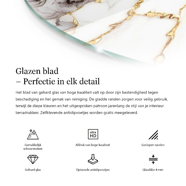 Top tavolo rotondo Elegante motivo in marmo