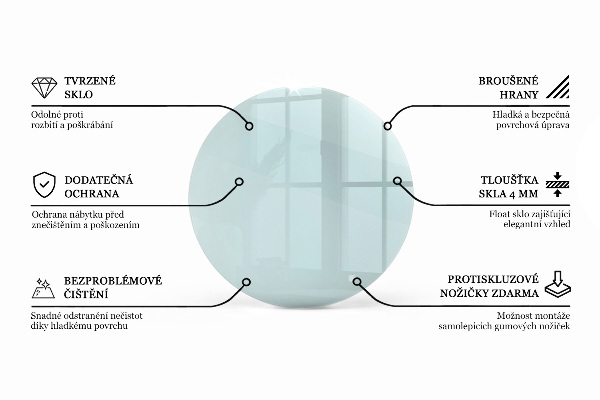 Piano rotondo per tavolo trasparente